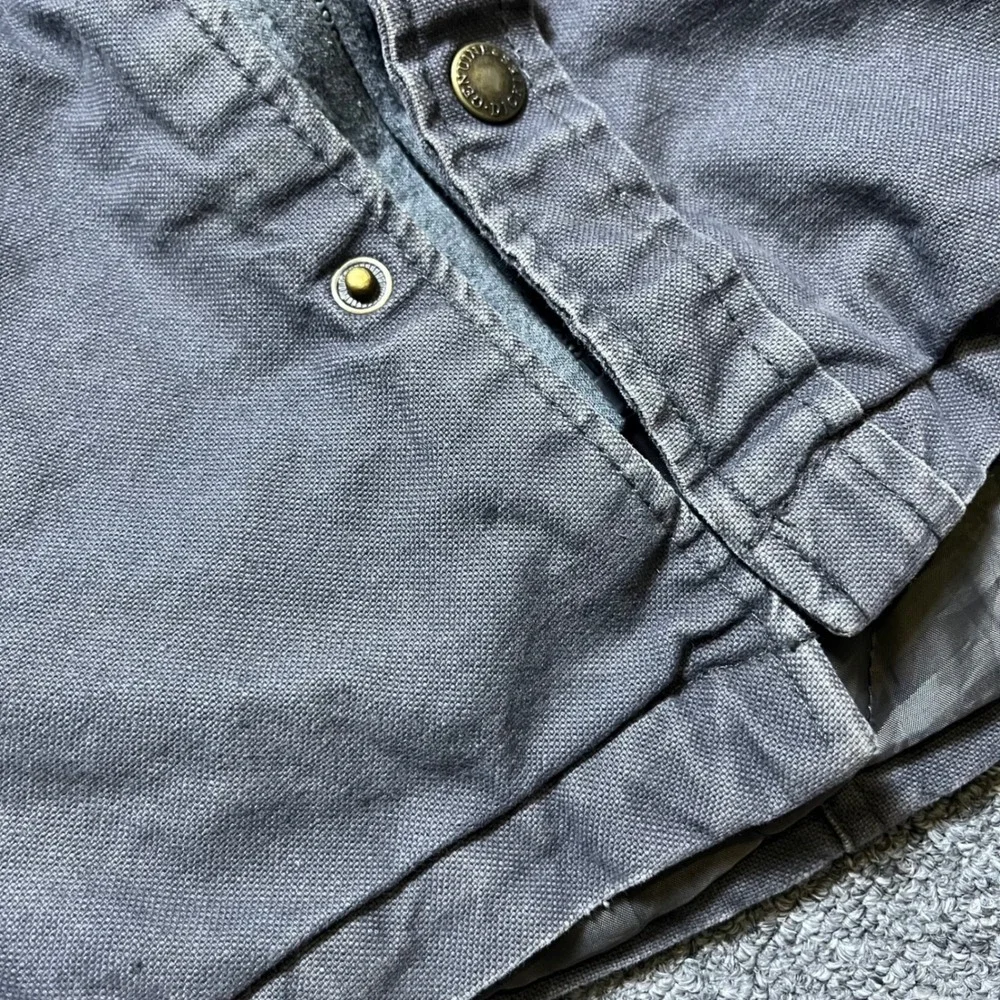 Dickies Hooded Canvas Work Jacket L Grayish Purple Lined Full Zip Snap Button
